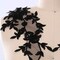 1 Pair 16" Length Black Beaded Floral Lace Appliques for Gothic Costume Veil Dress Design